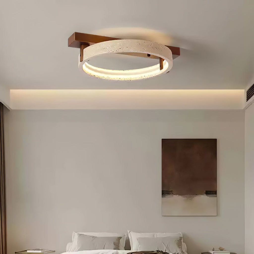 horizon-ring-ceiling-lamp-anzaz-Yellow Travertine & Walnut Color-2