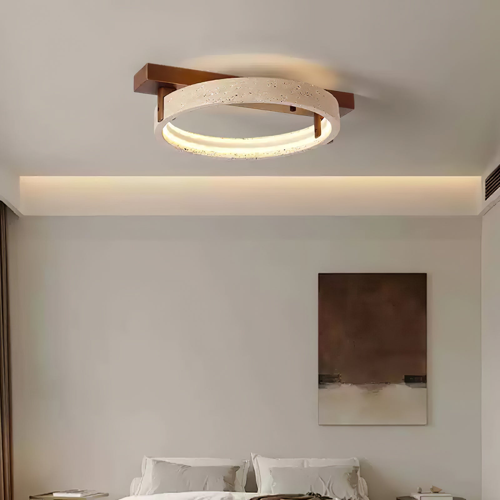 horizon-ring-ceiling-lamp-anzaz-Yellow Travertine & Walnut Color-2