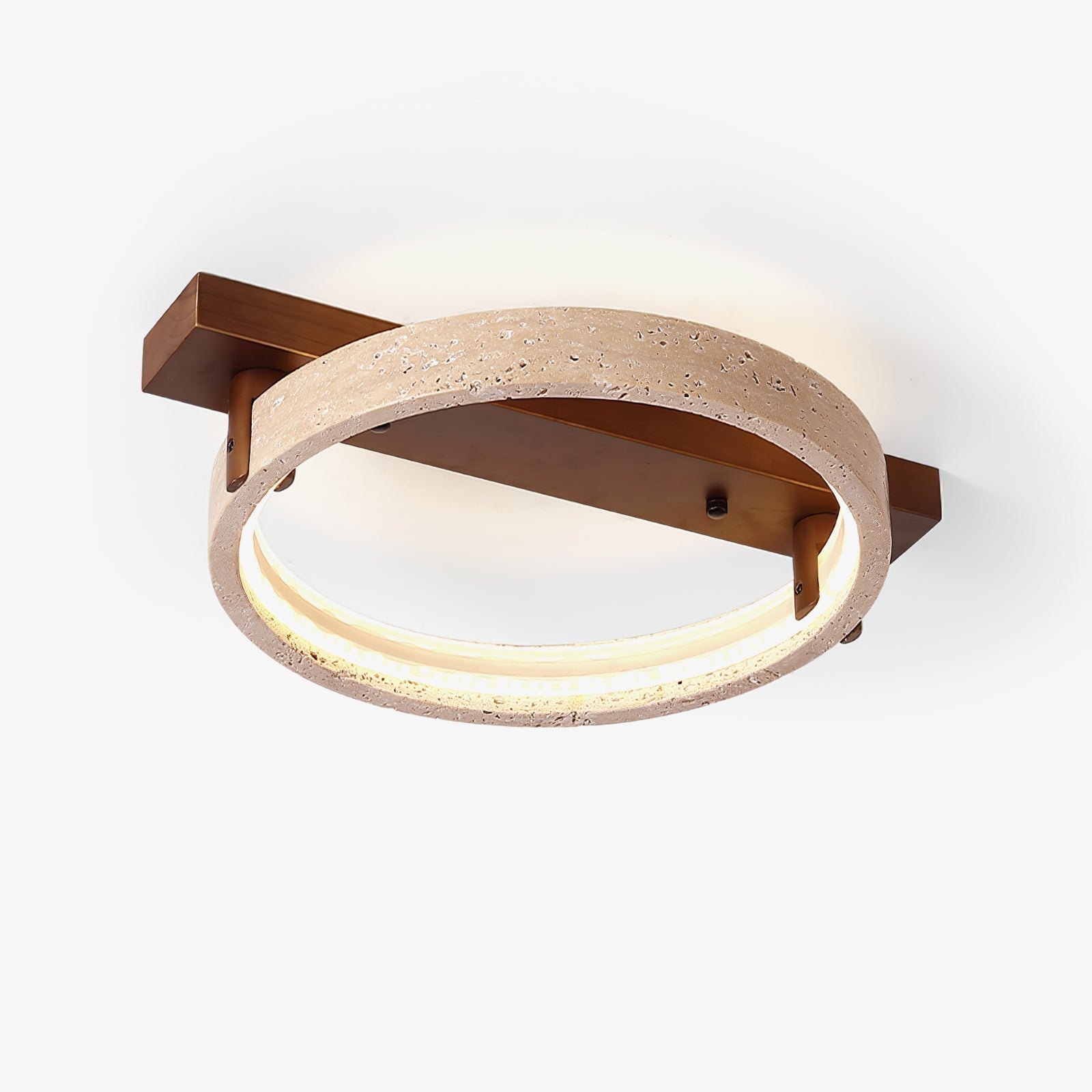 horizon-ring-ceiling-lamp-anzaz-Yellow Travertine & Walnut Color-1