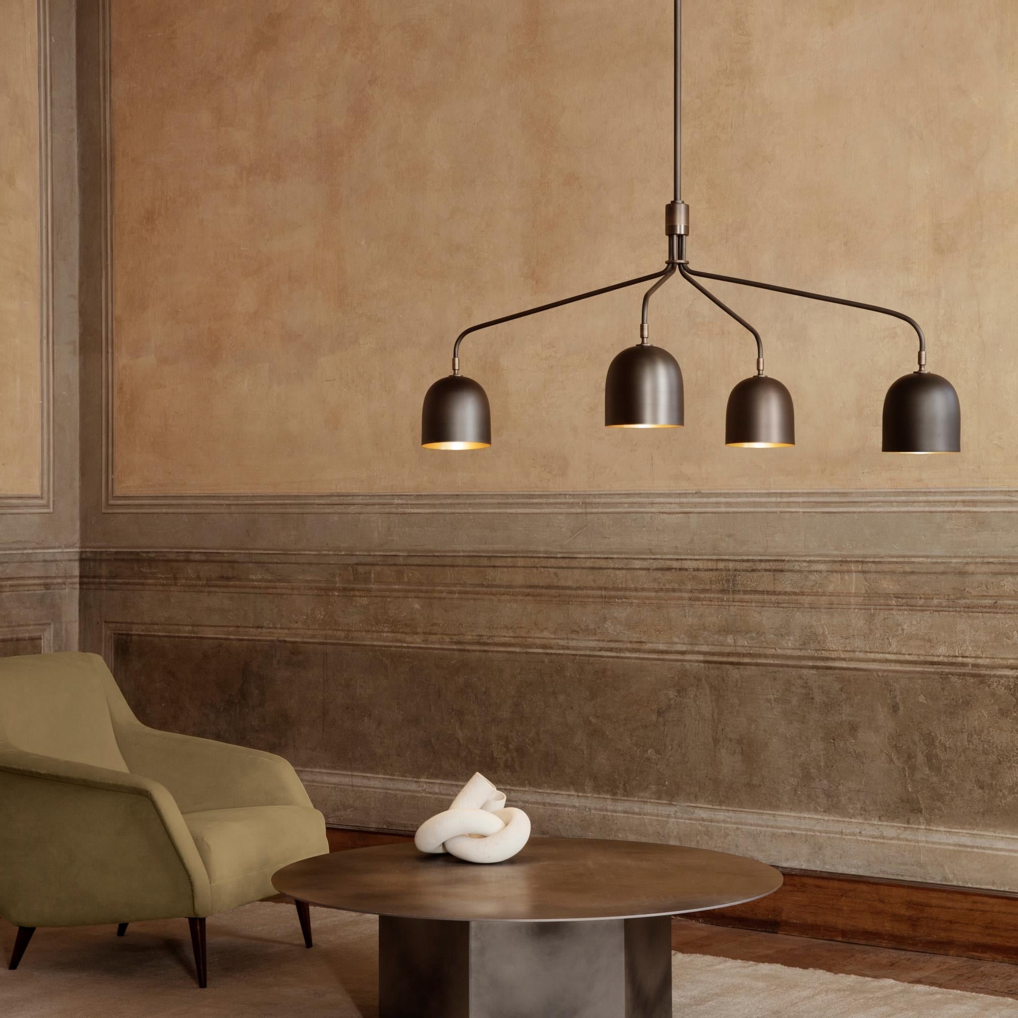 howard-chandelier-anzaz-White & Metal Lampshade-2