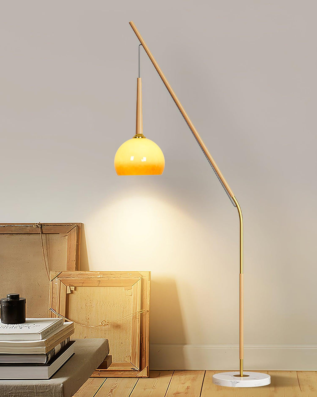 hulusi-hanging-floor-lamp-anzaz-Nature wood color & Orange glass-4