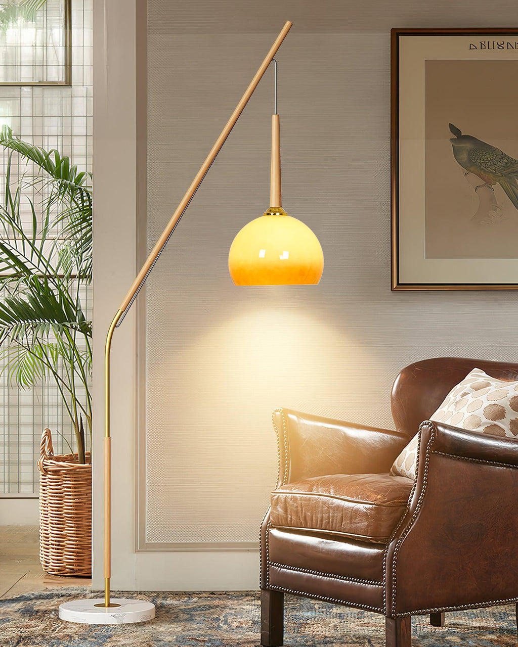 hulusi-hanging-floor-lamp-anzaz-Nature wood color & Orange glass-3