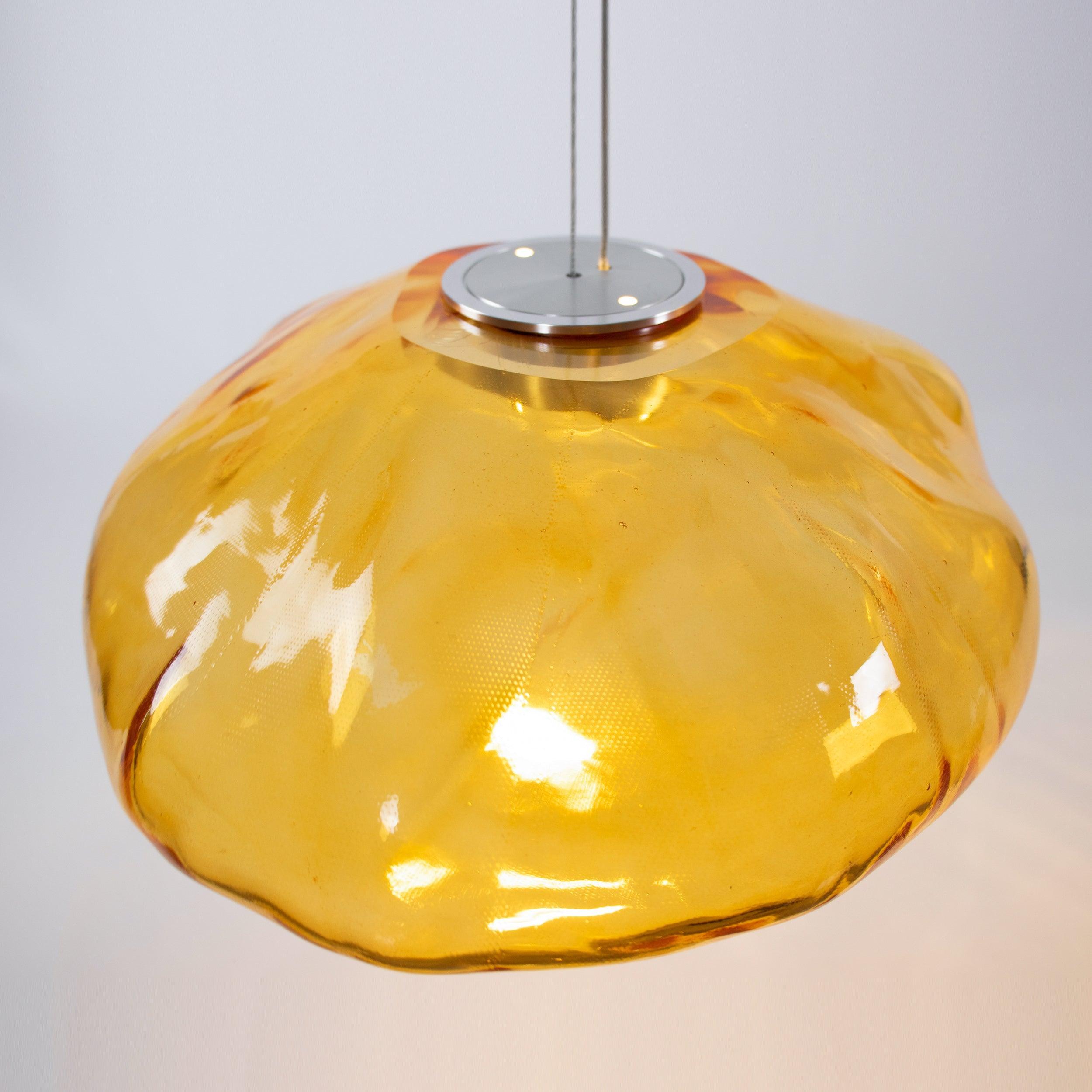 blown-glass-mesh-pendant-light-anzaz-Amber glass-11