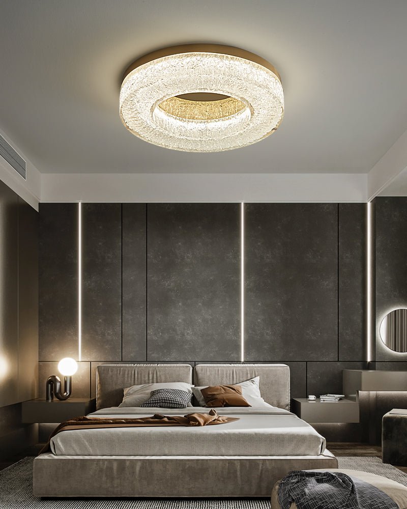 ice-crack-circle-ceiling-lamp-anzaz-Brass & Clear with Gold foil-6