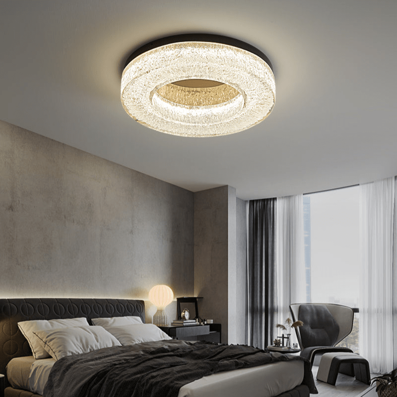 ice-crack-circle-ceiling-lamp-anzaz-Black & Clear with Gold foil-4