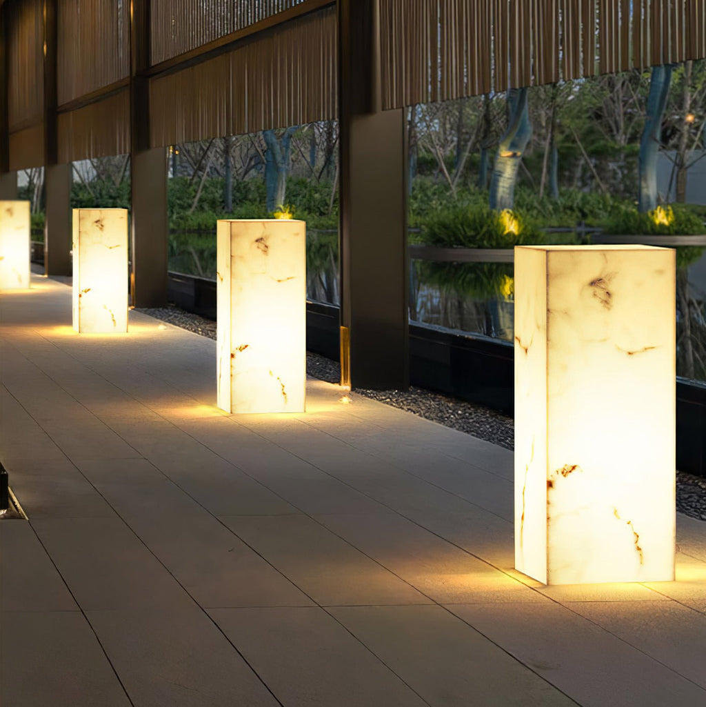 imitation-marble-cube-outdoor-light-anzaz-Model B: Solar-Powered Version-2