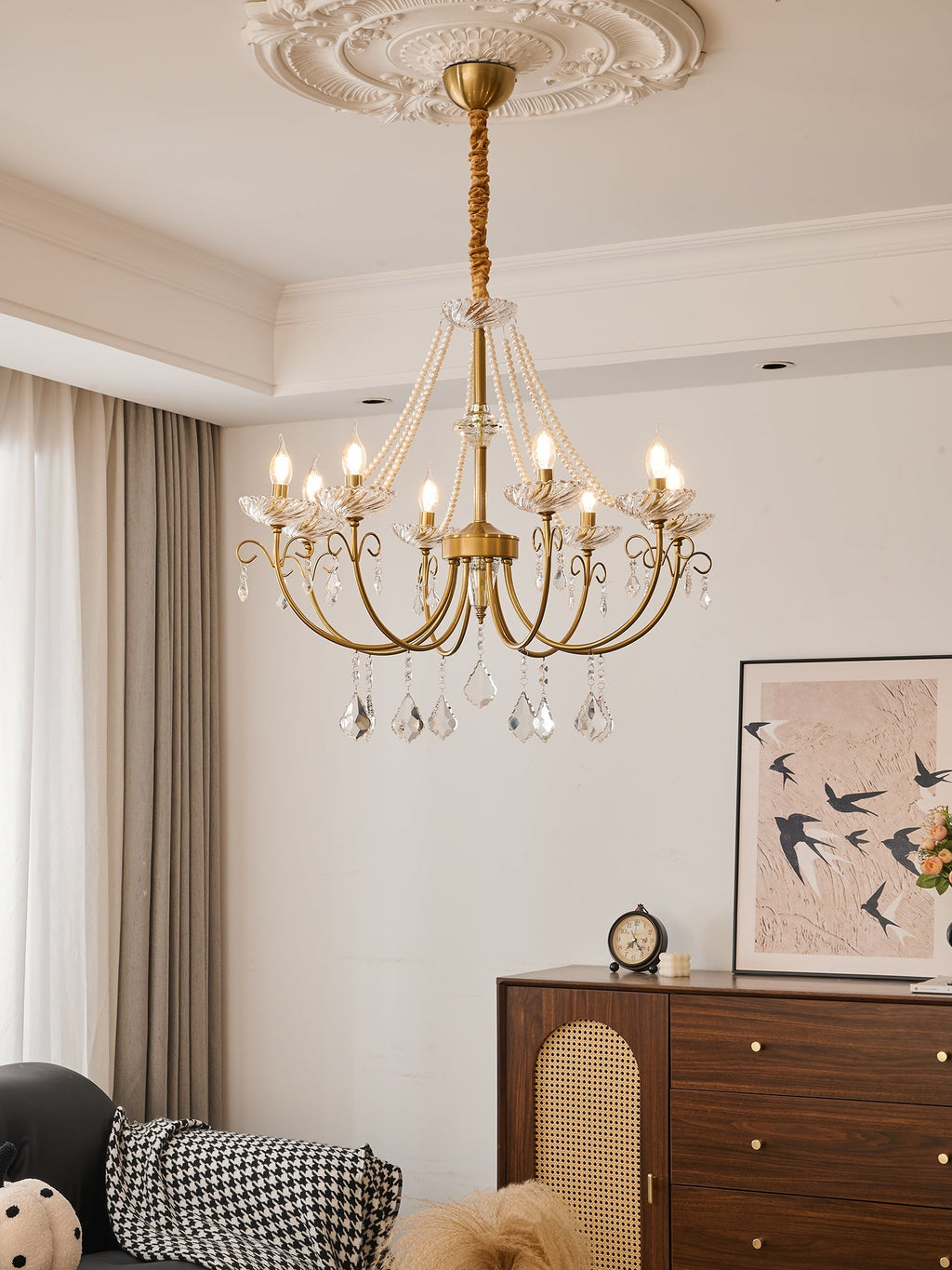 imperial-pearl-crystal-chandelier-anzaz-Gold & Clear-2