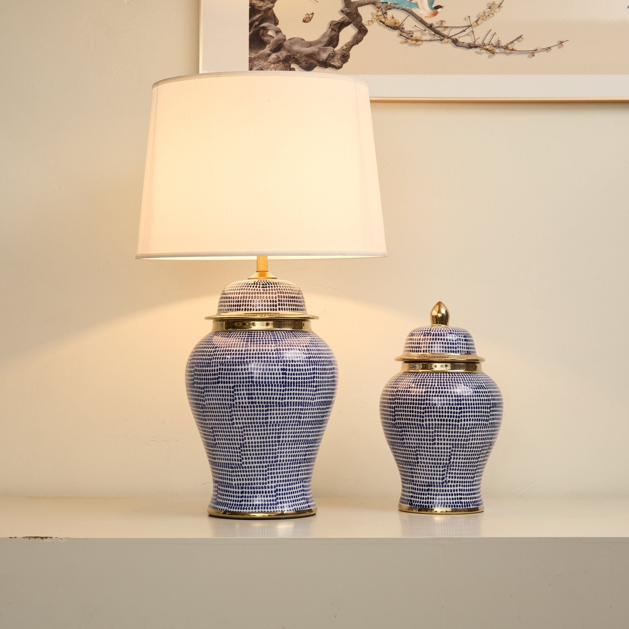 indigo-dot-patterned-ceramic-table-lamp-anzaz-Blue & White-2