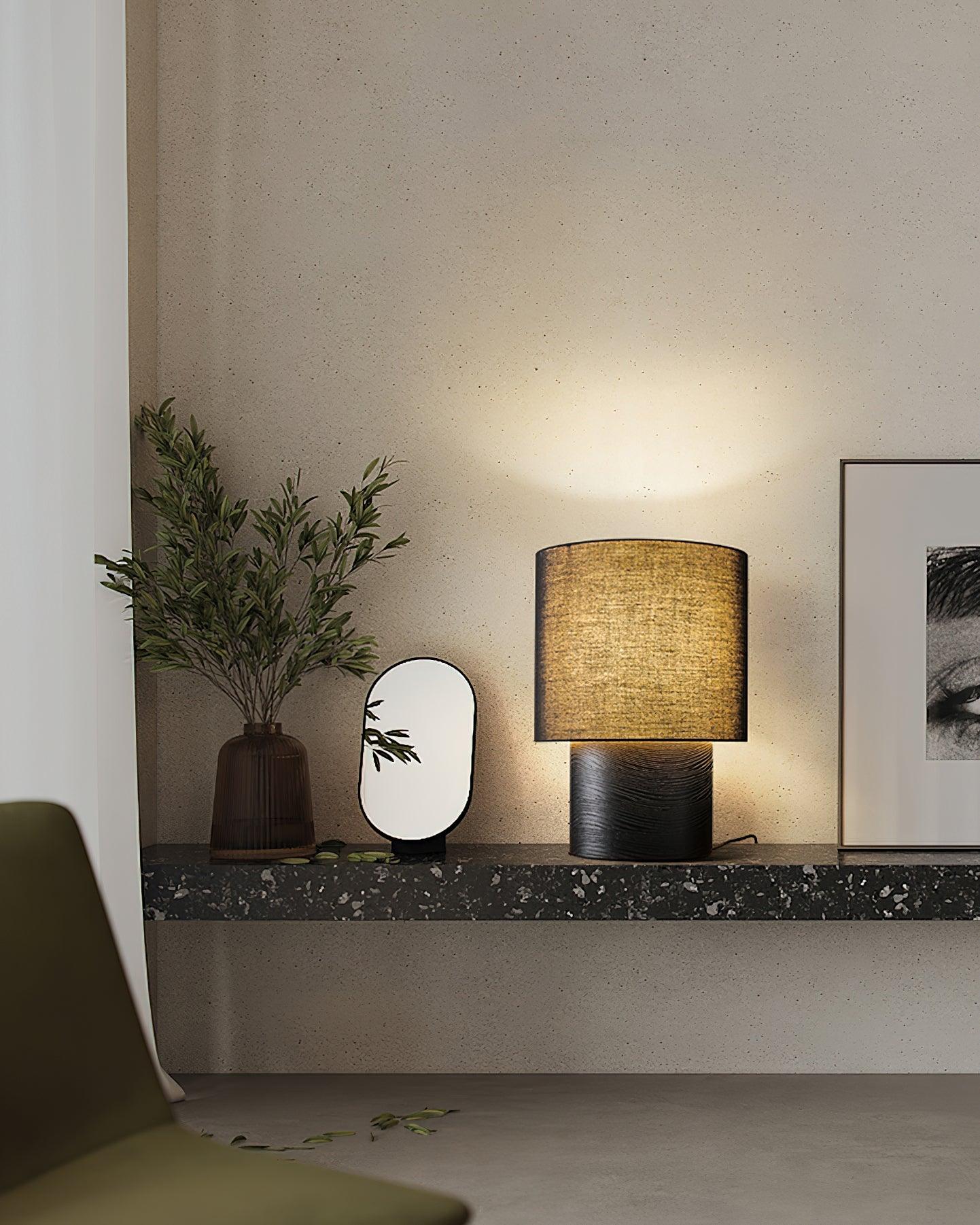 japanese-wabi-sabi-table-lamp-anzaz-Walnut color & White Lampshade-8