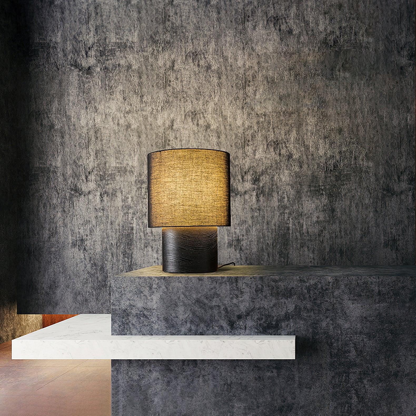 japanese-wabi-sabi-table-lamp-anzaz-Wood color & White Lampshade-3