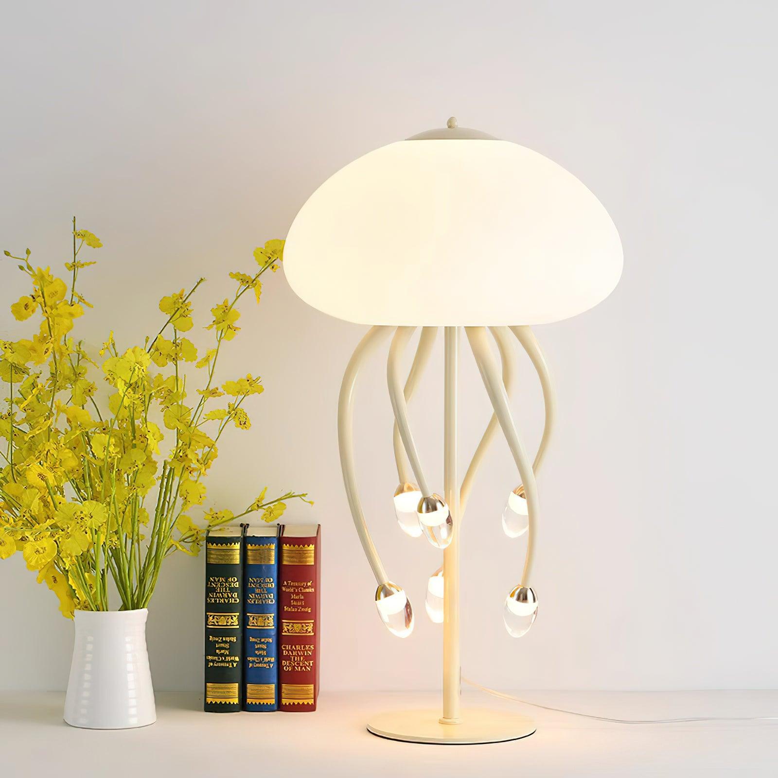 jellyfish-table-lamp-anzaz-Beige & Warm Light-3