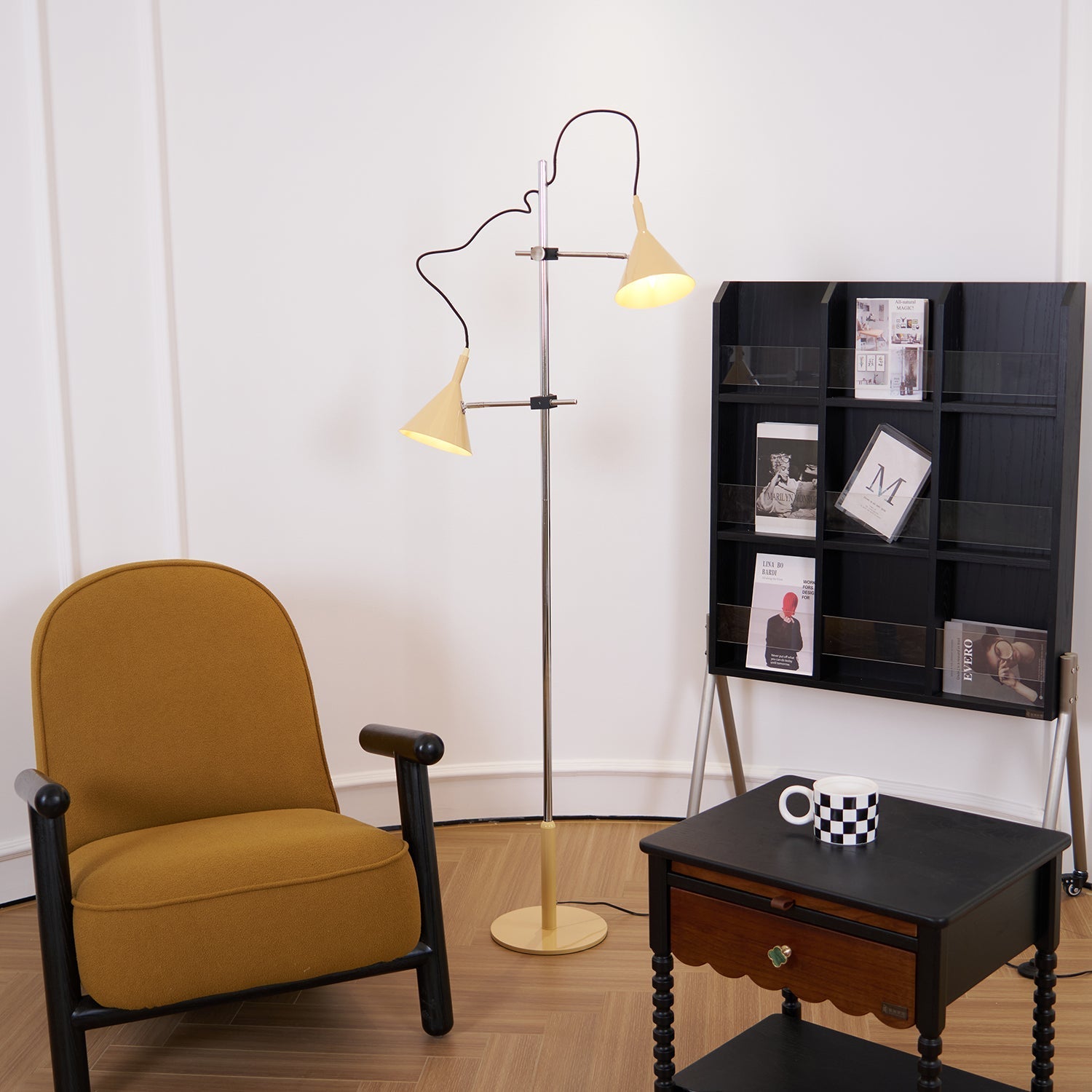 laiton-floor-lamp-anzaz-Chrome＆Beige-2