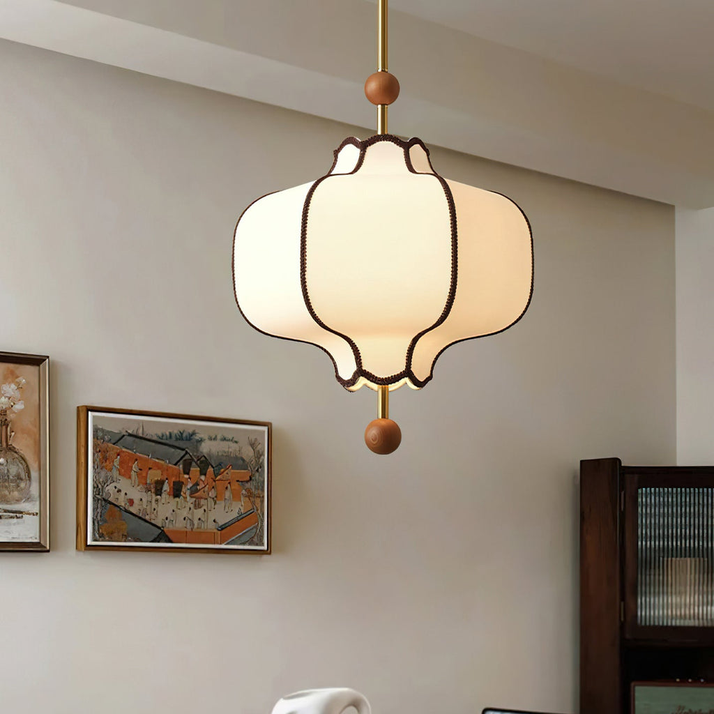 lantern-fabric-pendant-light-anzaz-Gold & White-2