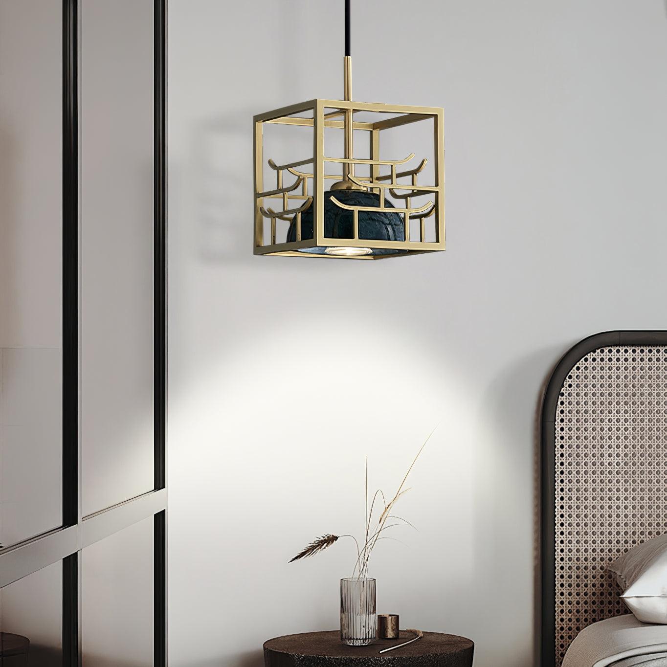 lantern-square-pendant-lamp-anzaz-Polished Brass+Green Marble-4