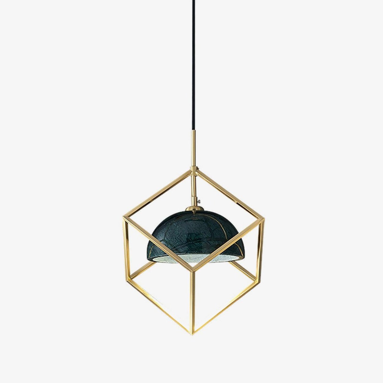 lantern-square-pendant-lamp-anzaz-Polished Brass+Green Marble-1
