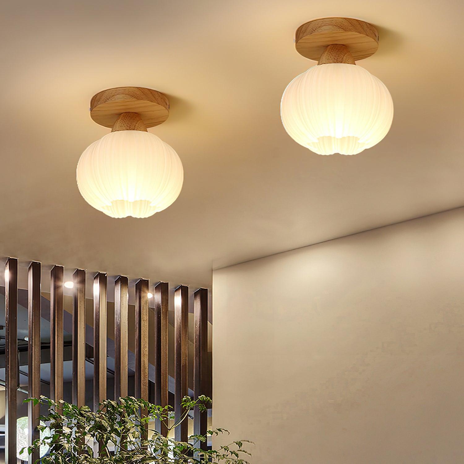 large-flower-bag-ceiling-lamp-anzaz-Walnut color & White-2