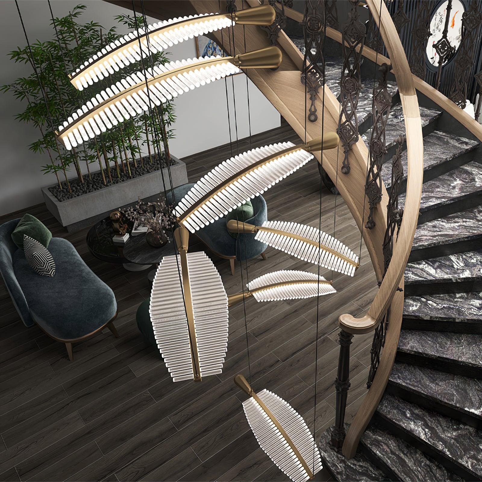 leaf-led-chandelier-anzaz-Gold+Clear-3