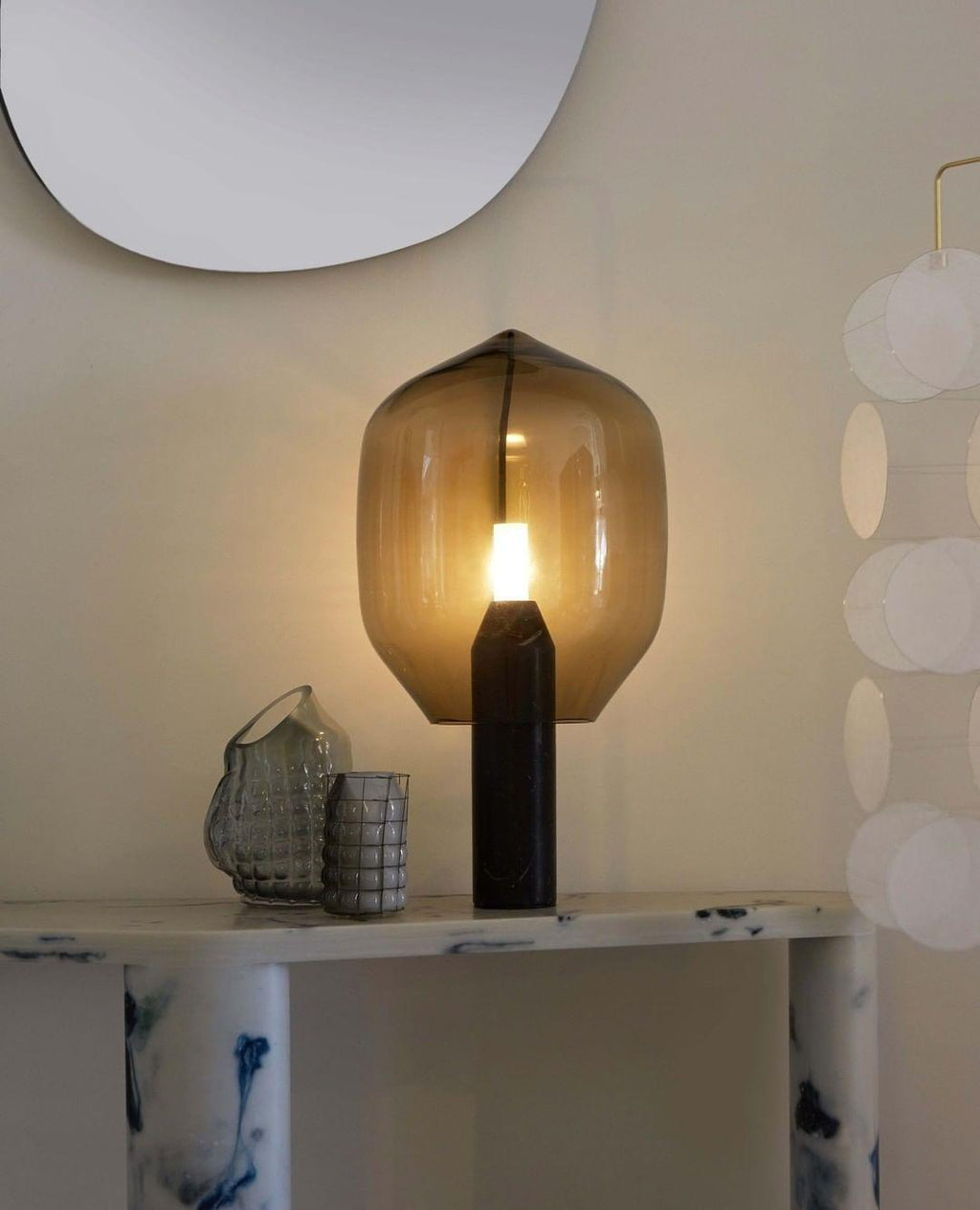 lighthouse-table-lamp-anzaz-White Marble & Smoked Glass-2