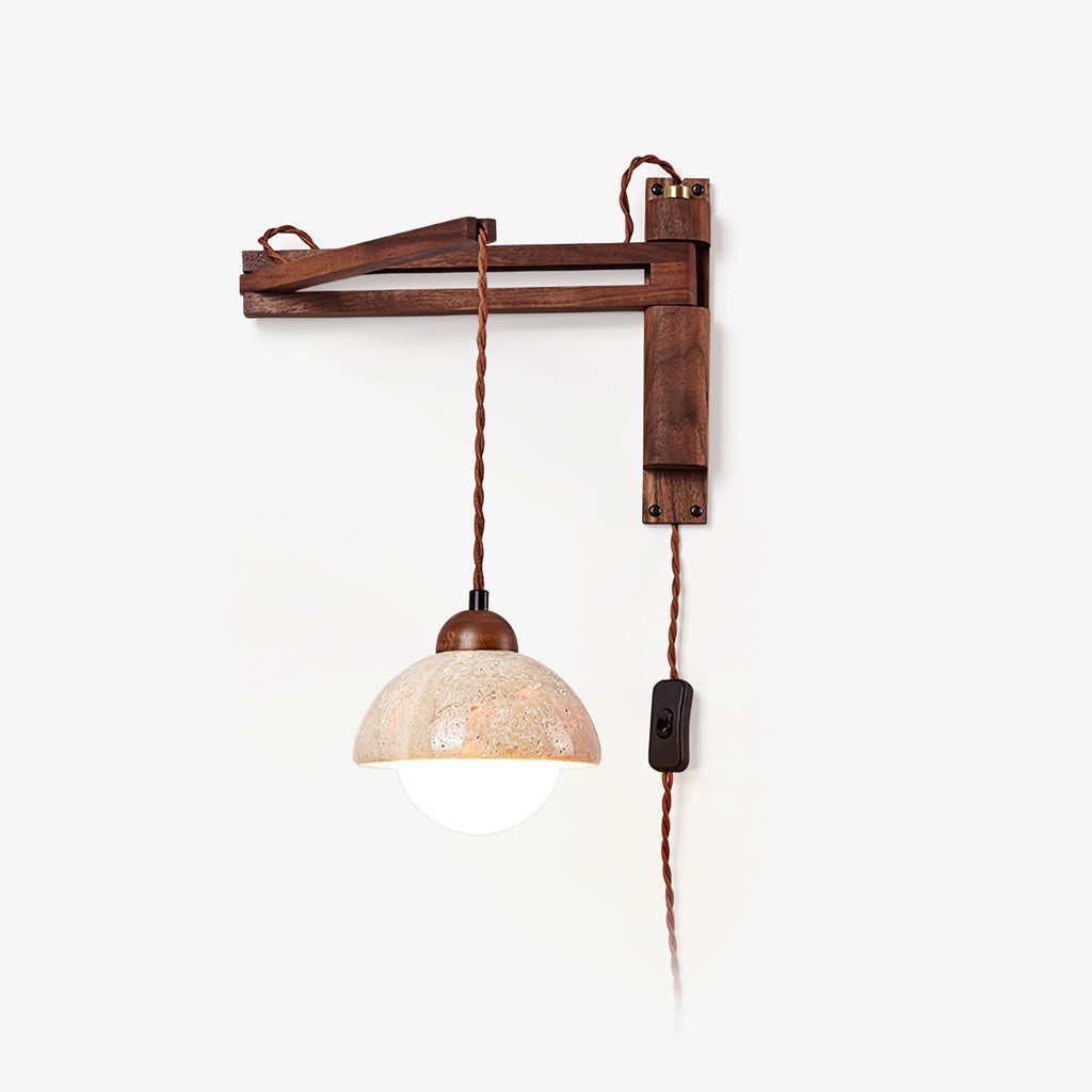 ligno-arc-wall-lamp-anzaz-Yellow Travertine & Walnut Color-1