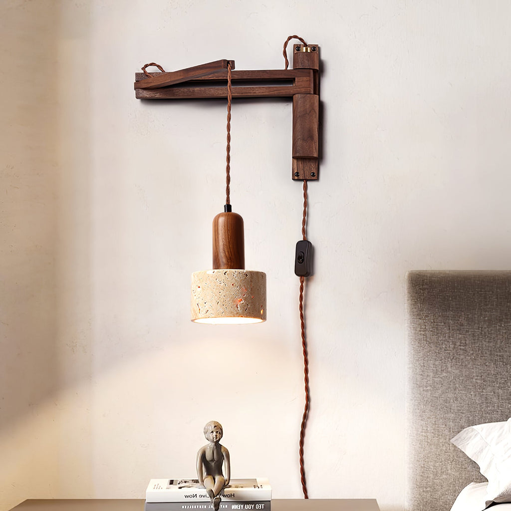 ligno-arc-wall-lamp-anzaz-Yellow Travertine & Walnut Color-2
