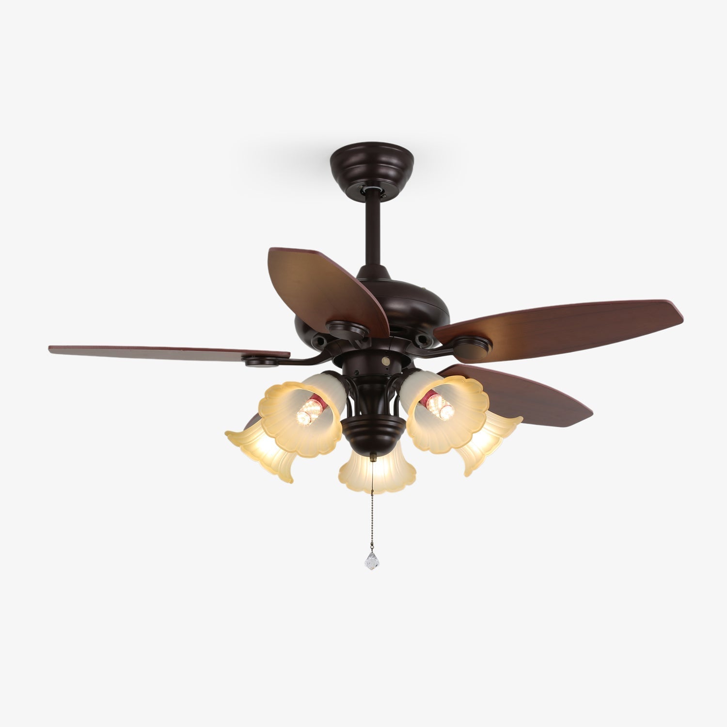 lily-bloom-ceiling-fan-light-anzaz-Walnut Wood-1