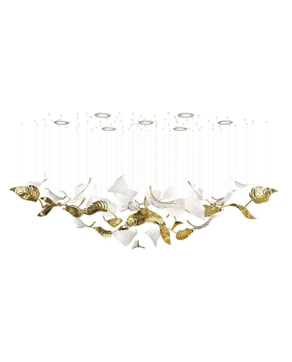 linden-leaves-chandelier-anzaz-White & Clear & Gold-4