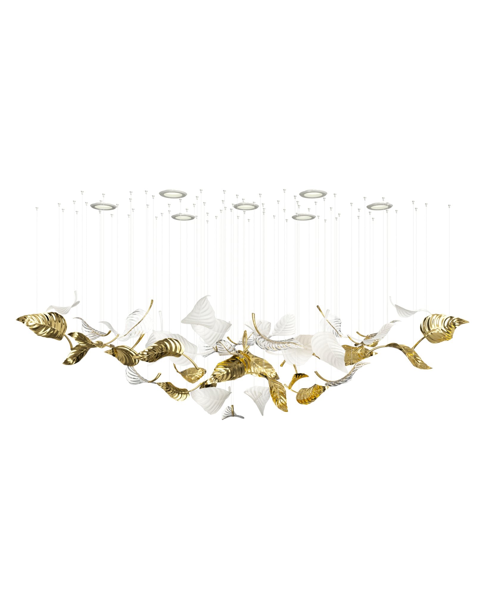 linden-leaves-chandelier-anzaz-White & Clear & Gold-4