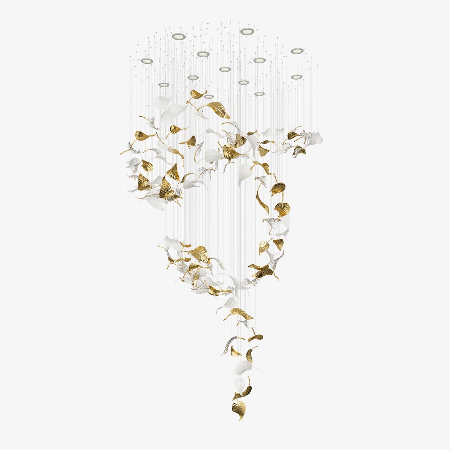 linden-leaves-chandelier-anzaz-White & Clear & Gold-1