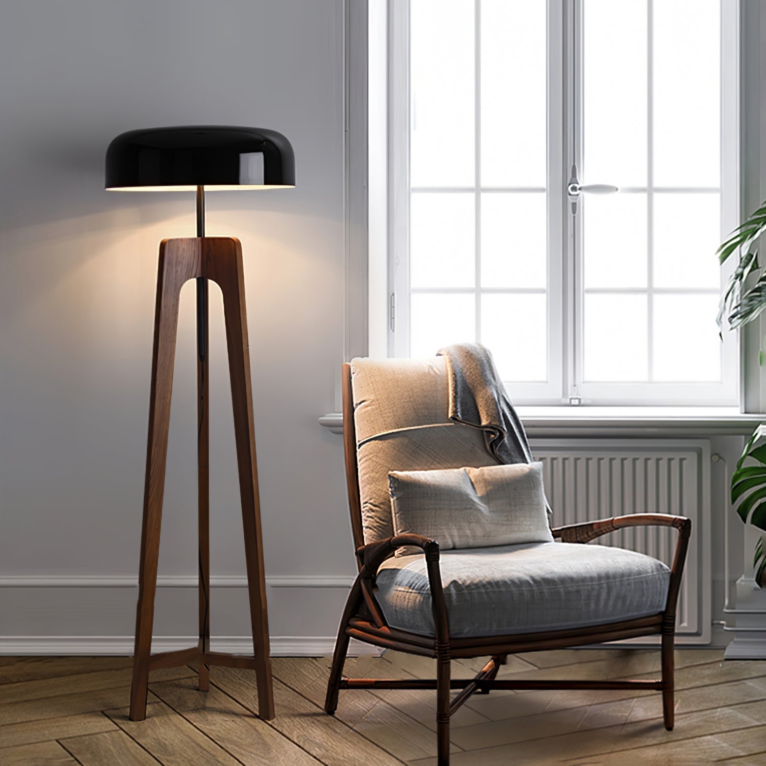 linea-floor-lamp-anzaz-Walnut Color & Black-4