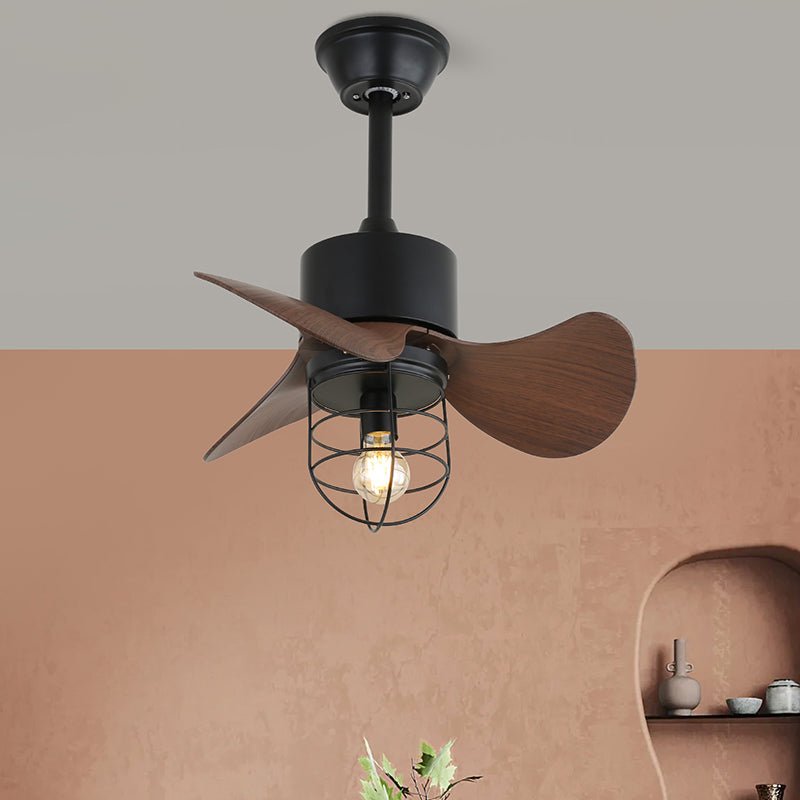 loft-blade-cage-ceiling-fan-light-anzaz-Walnut Wood & Black-2