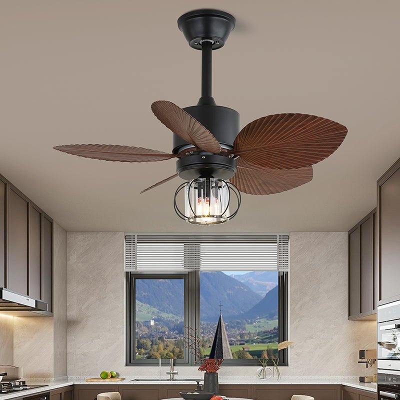 loft-blade-cage-ceiling-fan-light-anzaz-Walnut Wood & Black-4