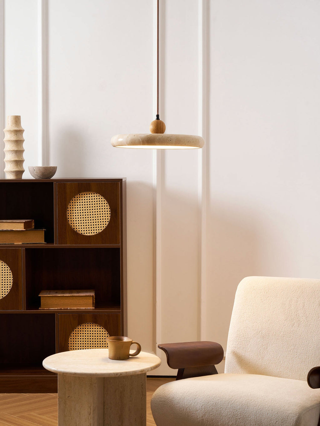 lola-travertine-pendant-light-anzaz-Yellow Travertine & Wood Color-4