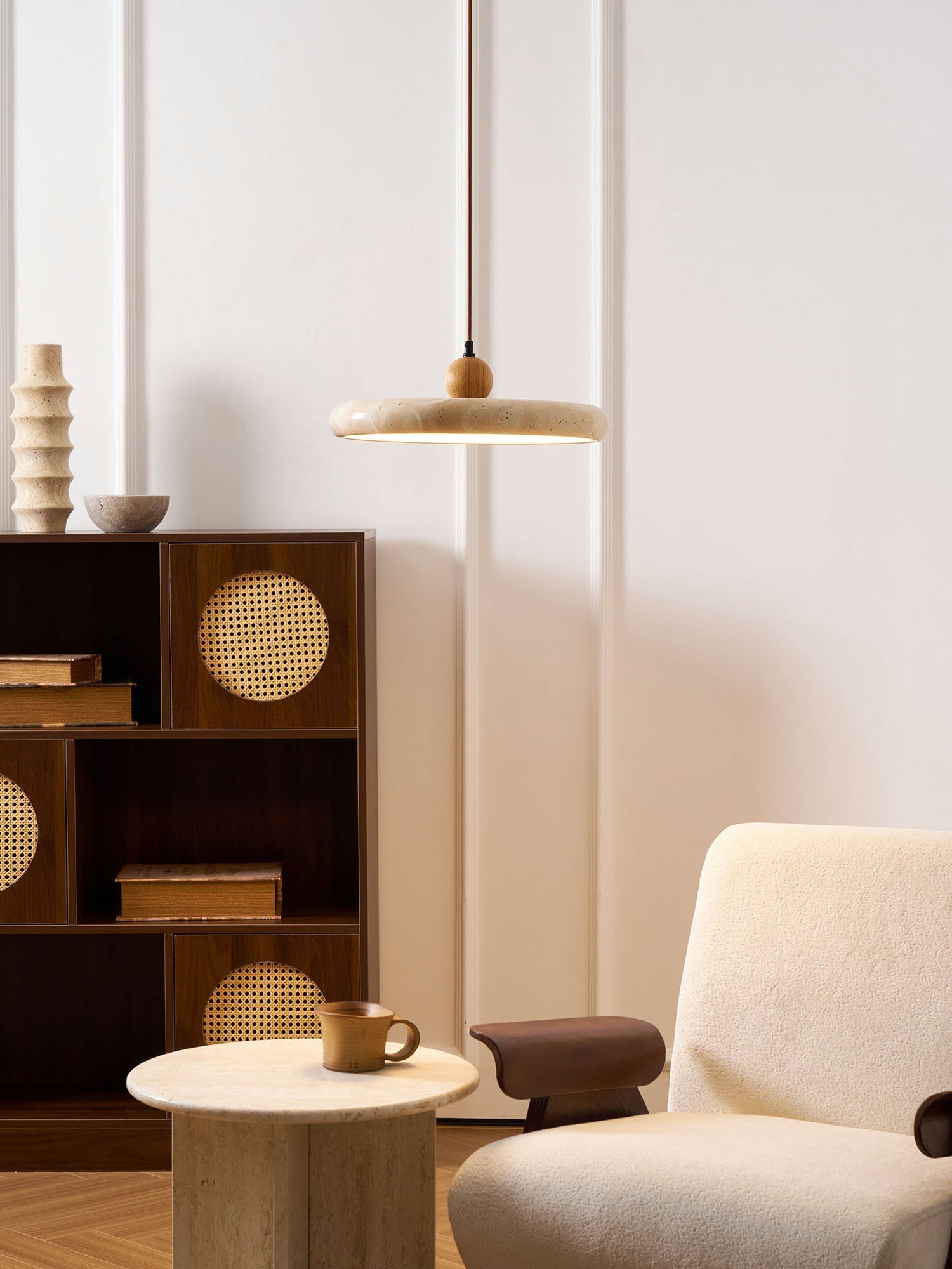 lola-travertine-pendant-light-anzaz-Yellow Travertine & Wood Color-4
