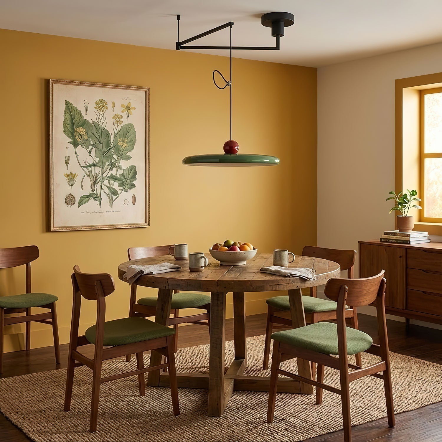 lola-swing-arm-pendant-lamp-anzaz-Red & Green-2