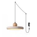lola-travertine-swag-pendant-light-anzaz-Yellow Travertine & Wood Color (Warm Light)-6