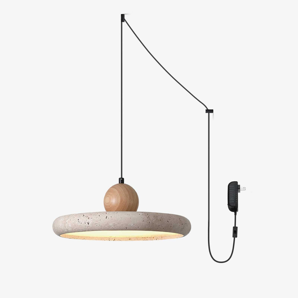 lola-travertine-swag-pendant-light-anzaz-Yellow Travertine & Wood Color (Warm Light)-1