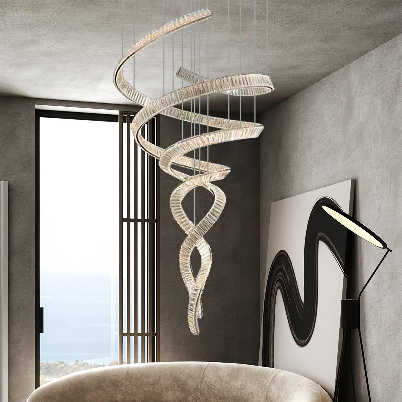 long-spiral-crystal-chandelier-anzaz-Stainless steel & Clear crystal-3