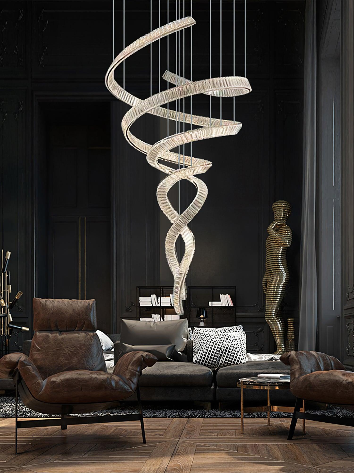 long-spiral-crystal-chandelier-anzaz-Stainless steel & Clear crystal-8