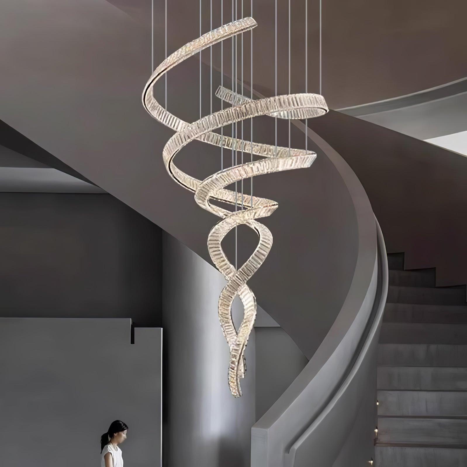 long-spiral-crystal-chandelier-anzaz-Stainless steel & Clear crystal-2