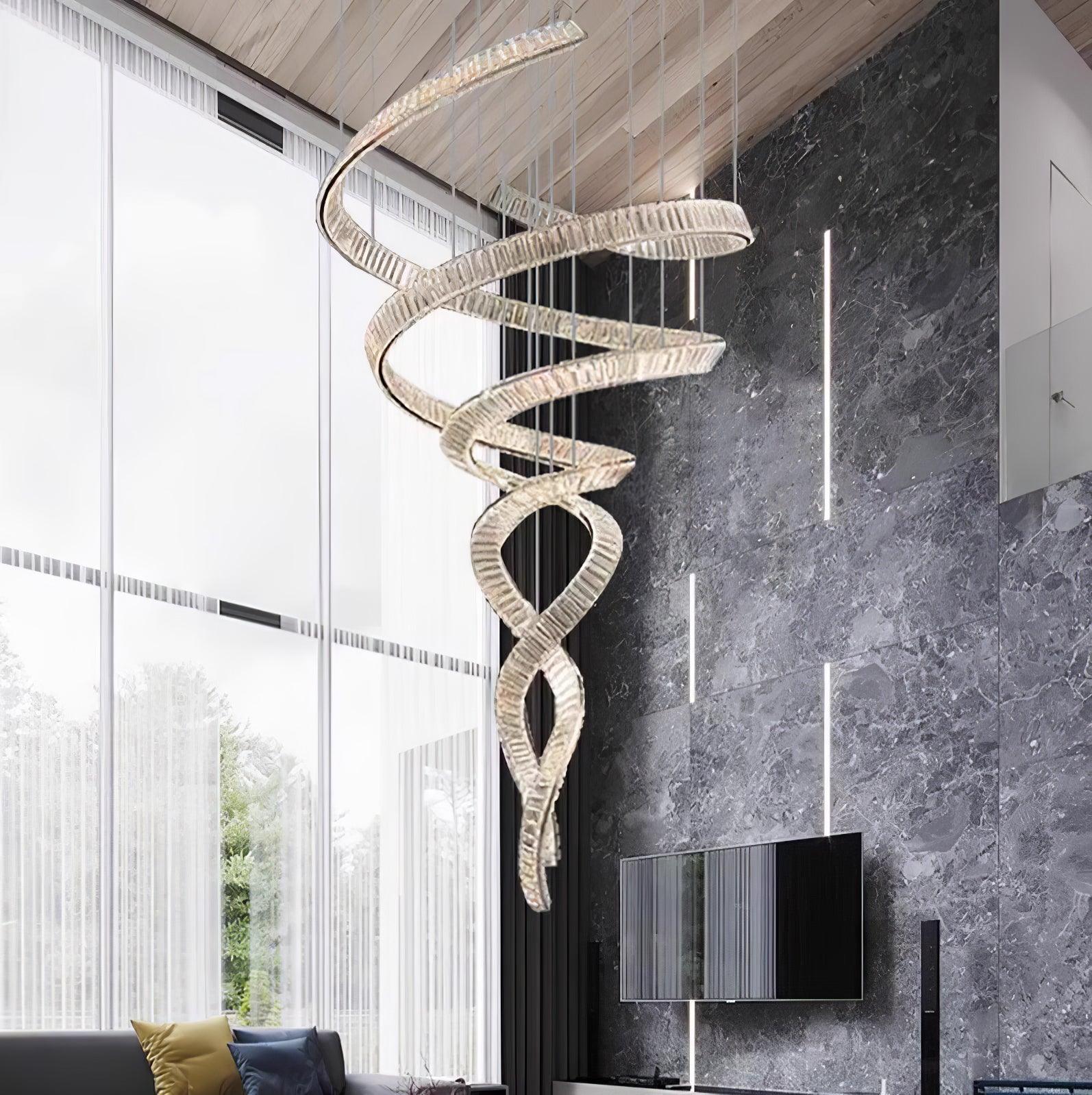 long-spiral-crystal-chandelier-anzaz-Stainless steel & Clear crystal-4