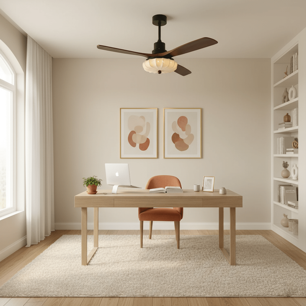 lotus-bloom-ceiling-fan-light-anzaz-Walnut Wood & Black & White-9