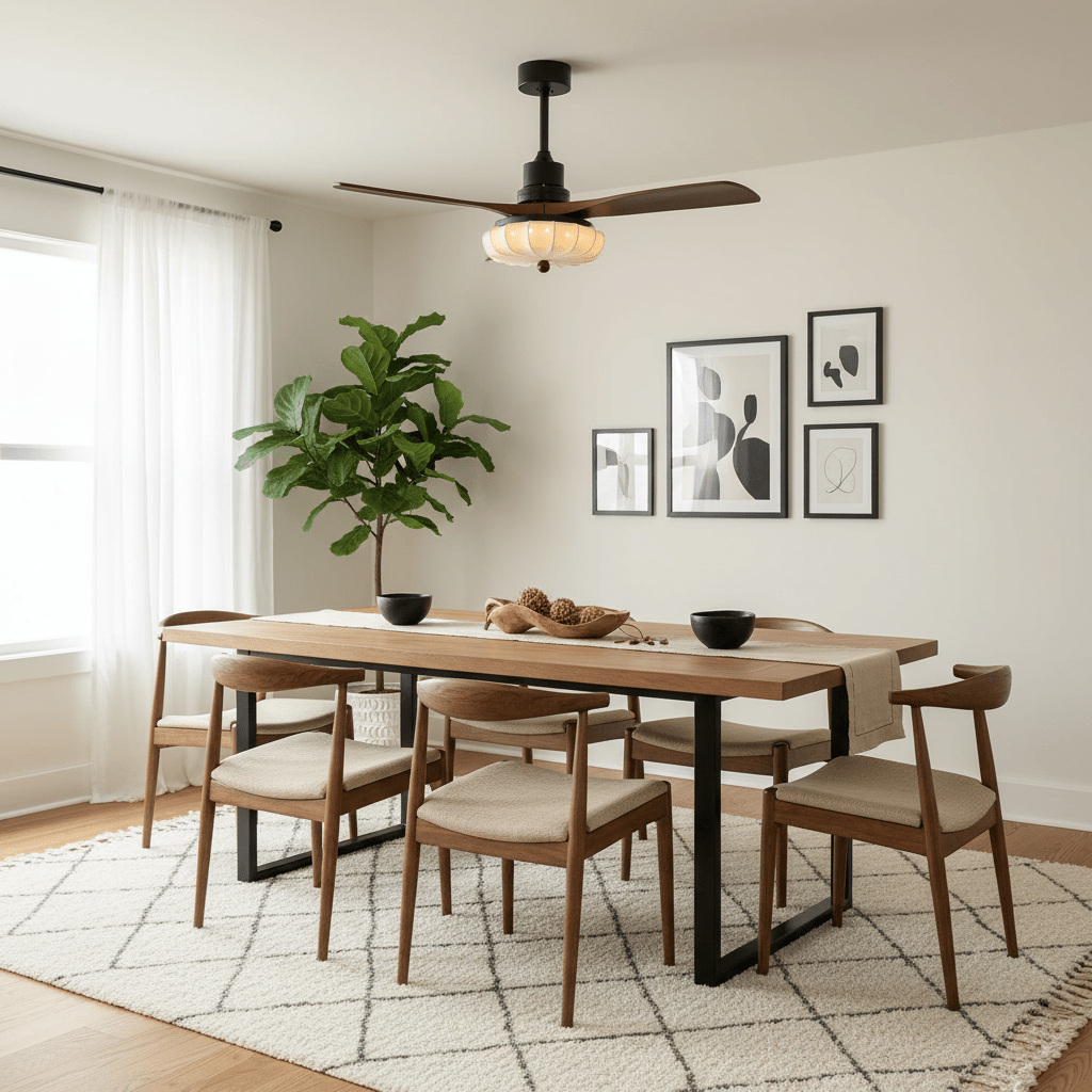 lotus-bloom-ceiling-fan-light-anzaz-Walnut Wood & Black & White-8