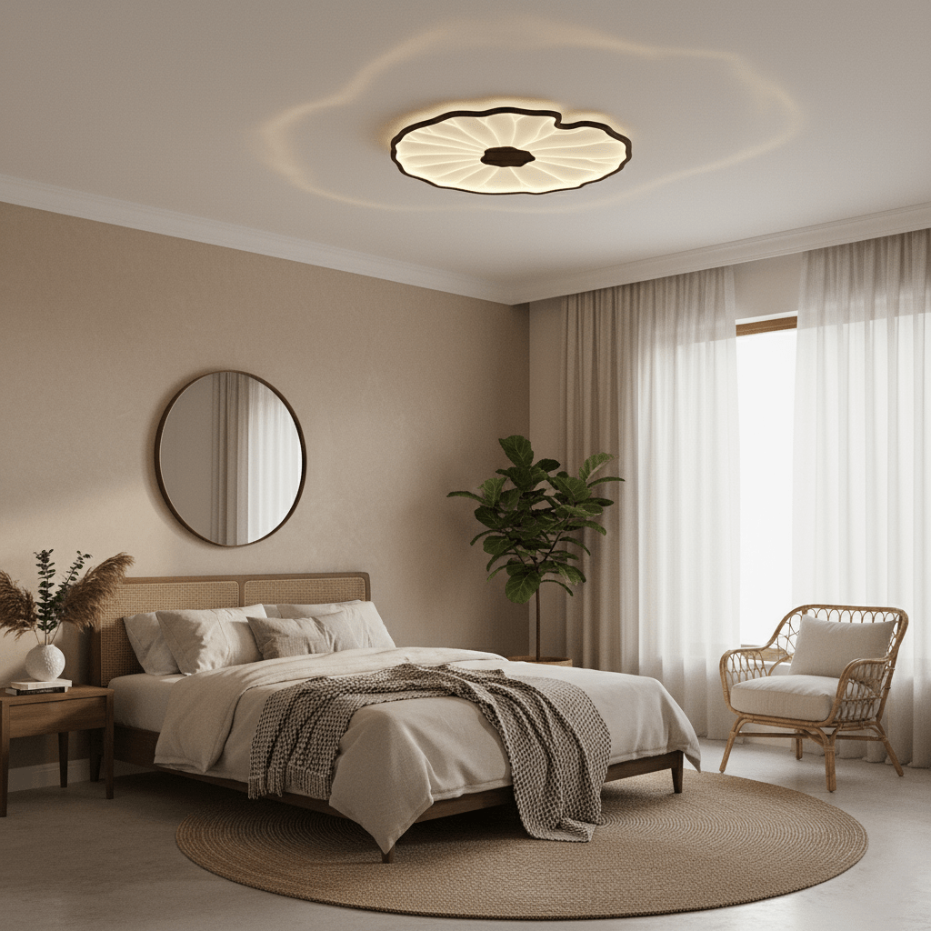 lotus-leaf-acrylic-ceiling-lamp-anzaz-Hydrographic Nature Wood Grain Finish-6