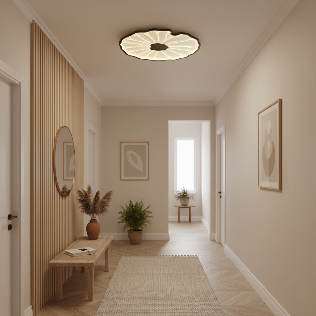 lotus-leaf-acrylic-ceiling-lamp-anzaz-Hydrographic Walnut Wood Grain Finish-7