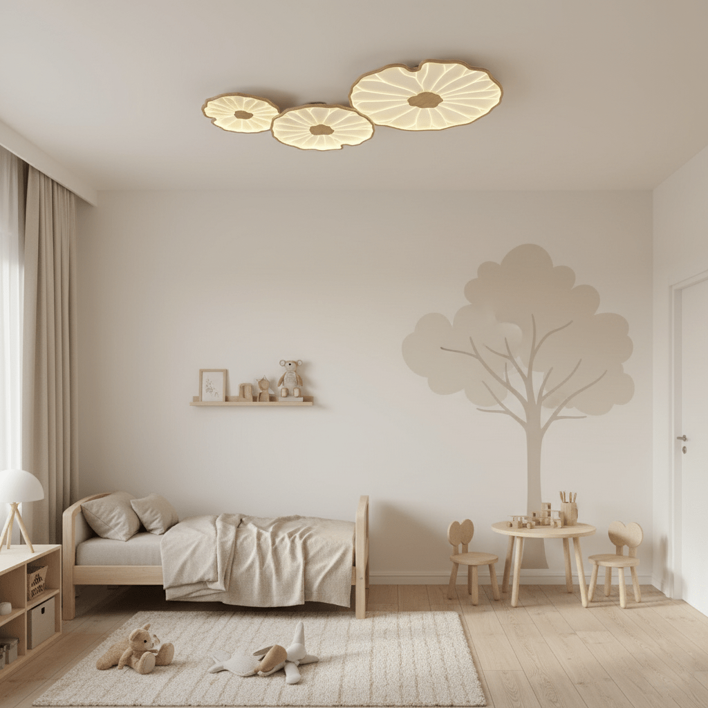 lotus-leaf-acrylic-ceiling-lamp-anzaz-Hydrographic Nature Wood Grain Finish-10