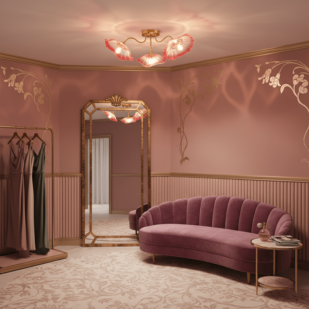 lotus-leaf-glass-ceiling-lamp-anzaz-Gold+Pink-6