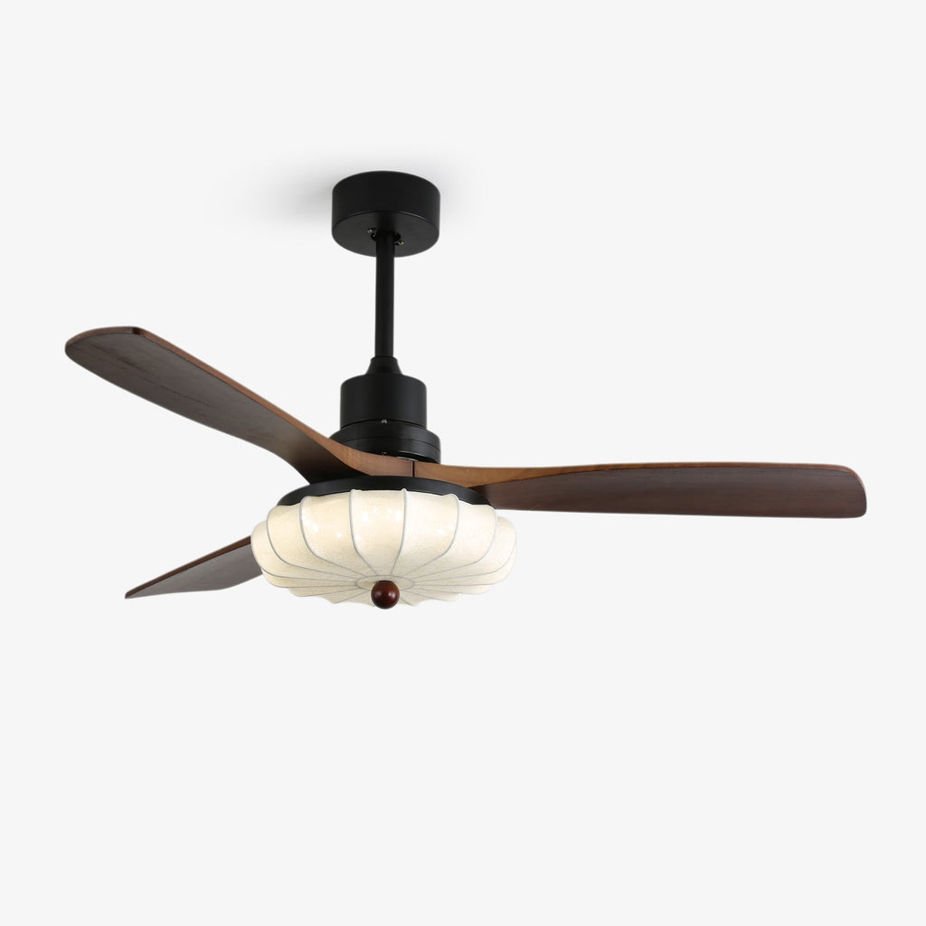 lotus-bloom-ceiling-fan-light-anzaz-Walnut Wood & Black & White-1