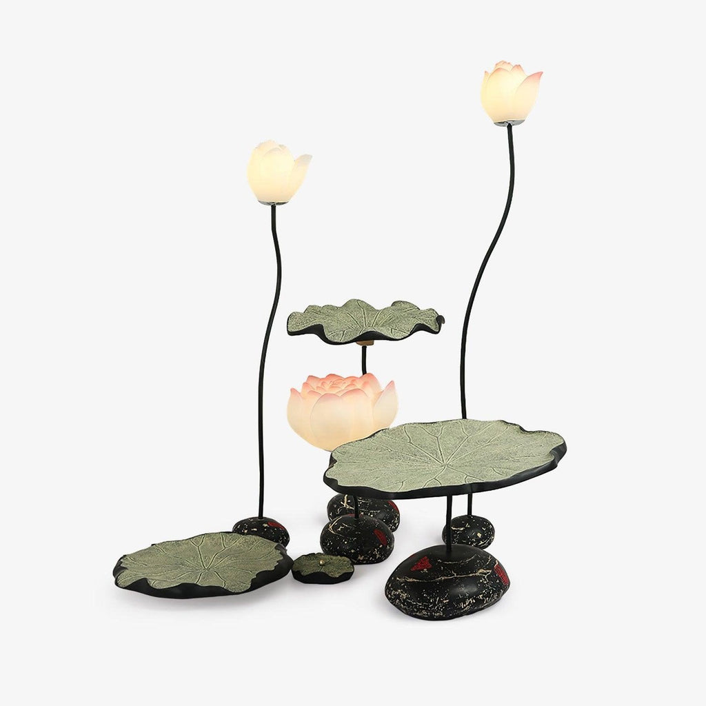 lotus-floor-lamp-anzaz-White & Pink & Green-1
