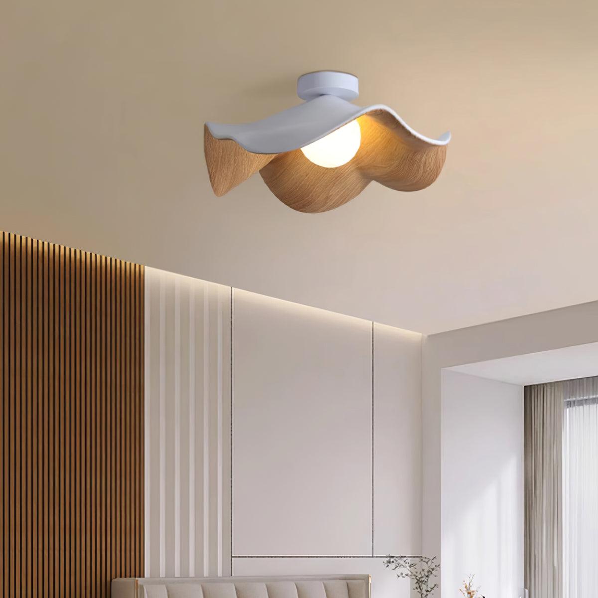 lotus-leaf-ceiling-lamp-anzaz-Black & Walnut color-2