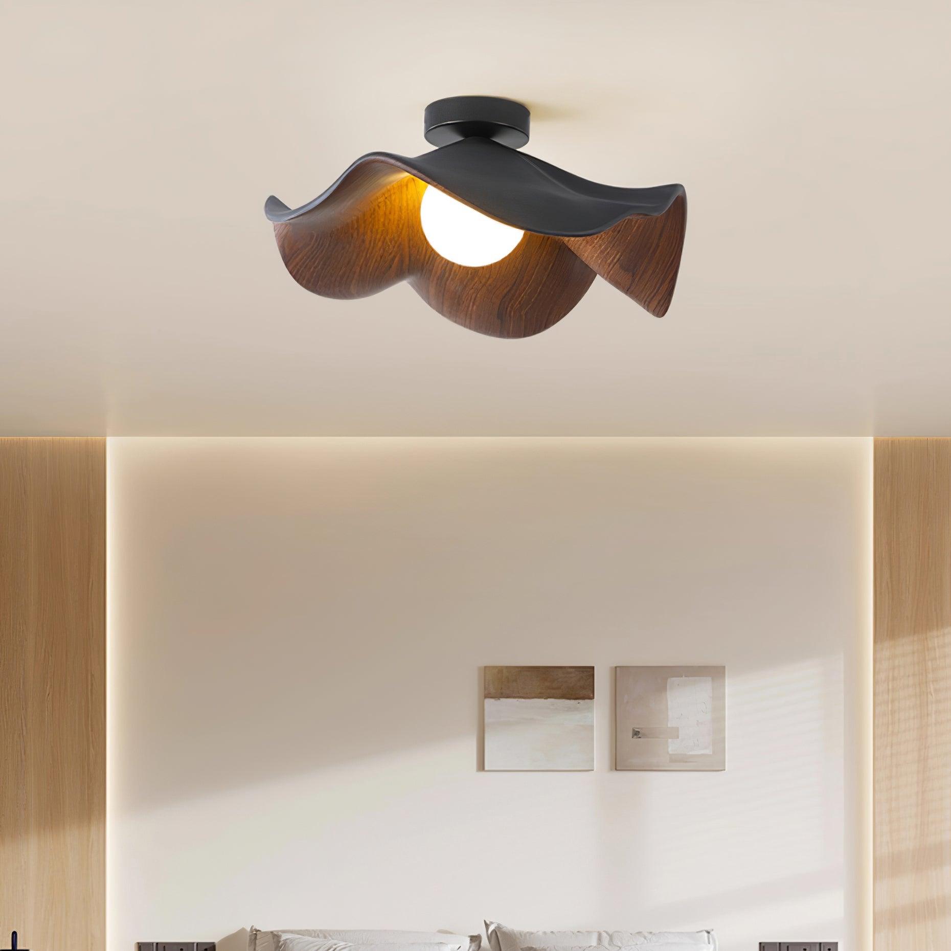 lotus-leaf-ceiling-lamp-anzaz-Black & Walnut color-4